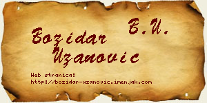 Božidar Uzanović vizit kartica